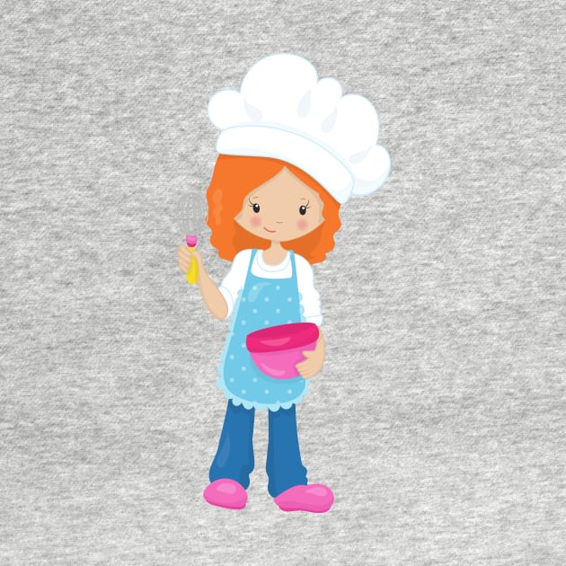 Baking, Baker, Pastry Chef, Cute Girl, Orange Hair by Jelena Dunčević